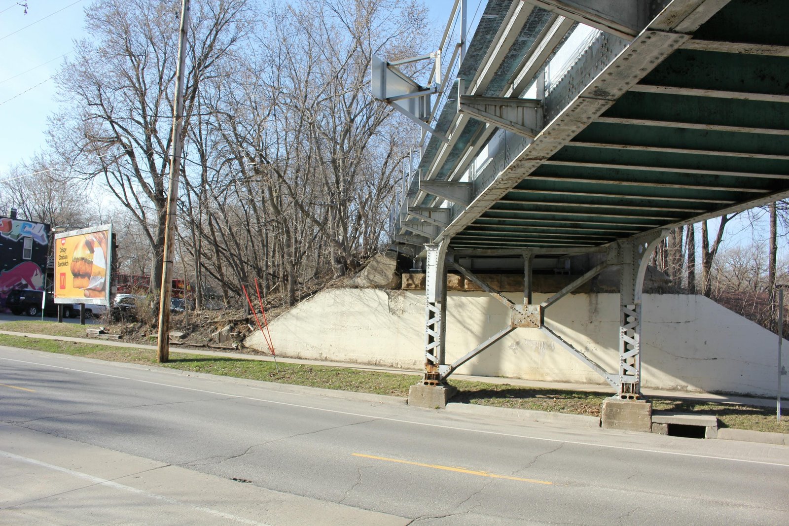 Looking north